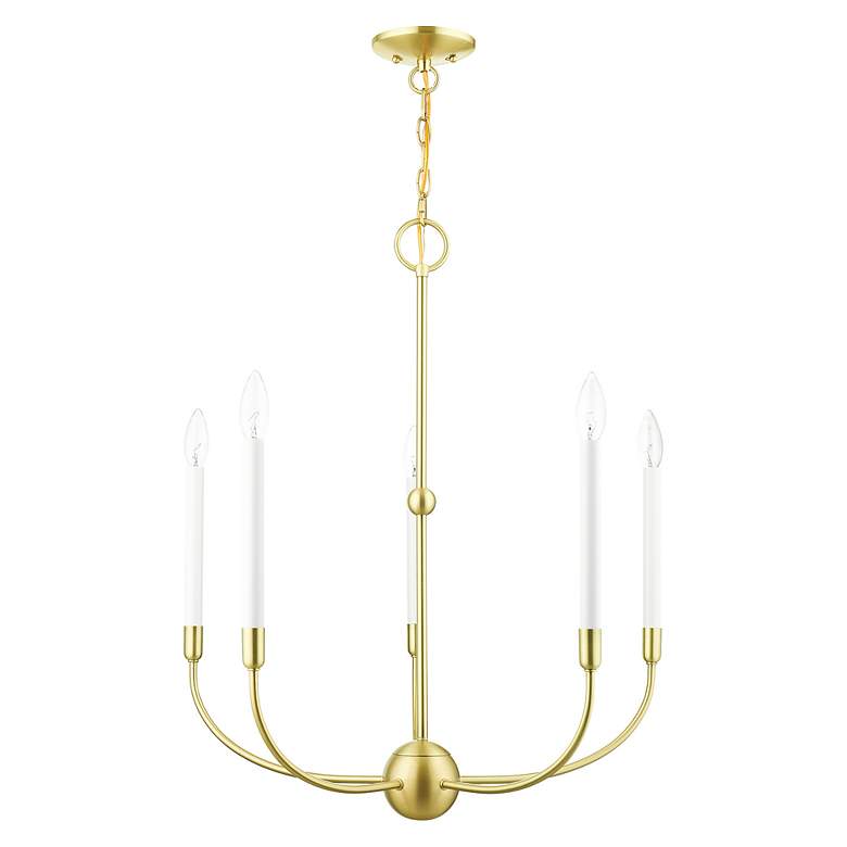 Image 3 Claremont 5 Light Satin Brass Chandelier more views