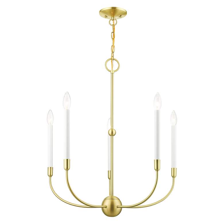 Image 4 Claremont 5 Light Satin Brass Chandelier more views