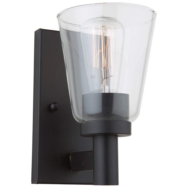 Image 1 Clarence 1-Light Oil Rubbed Bronze Metal and Clear Glass Wall Light