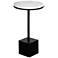 Clarence 14" Wide Metal and Marble Round Pedestal Accent Table