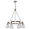 Clarence 6-Light Brushed Nickel Metal and Clear Glass Chandelier