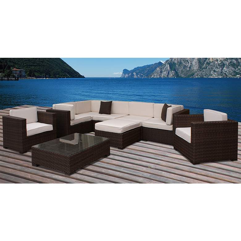 Image 1 Clarence 9-Piece Off-White Outdoor Sectional