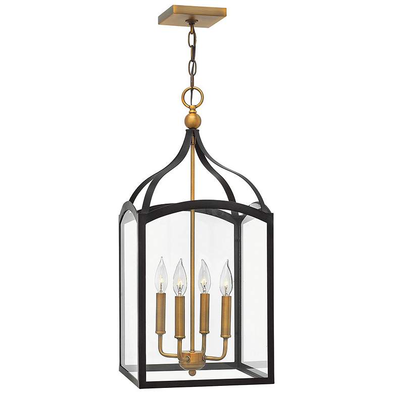 Image 1 Clarendon 12" Wide Bronze and Brass 4-Light Mini Pendant