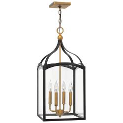 Clarendon 12" Wide Bronze and Brass 4-Light Mini Pendant