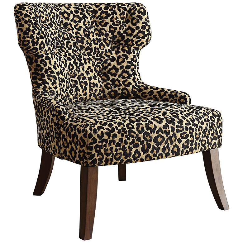 Image 1 Claribel Leopard Print Wingback Accent Chair