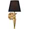 Clarice Black Shade 17 1/4" High Antique Brass Wall Sconce