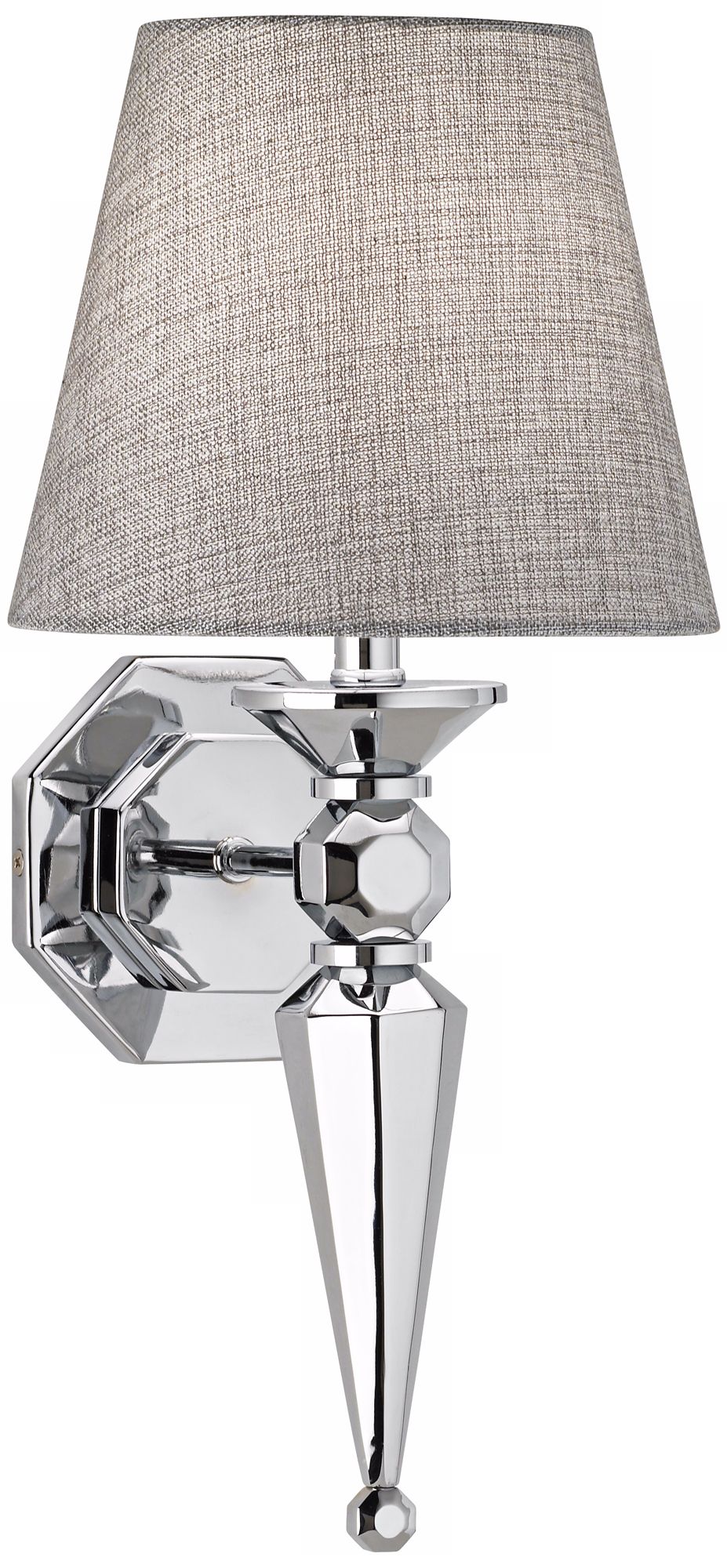 chrome sconce with fabric shade