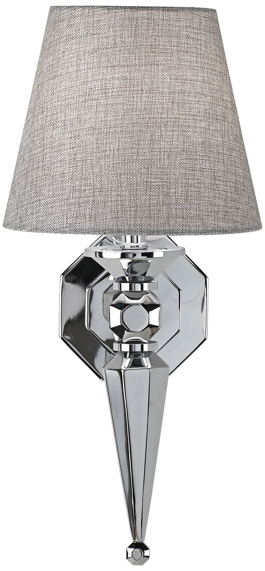 chrome wall sconce with fabric shade