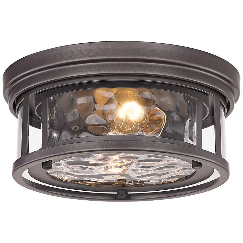 Image 3 Clarion 12" Wide Bronze 2-Light Ceiling Light