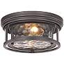 3_Clarion 12" Wide Bronze 2-Light Ceiling Light