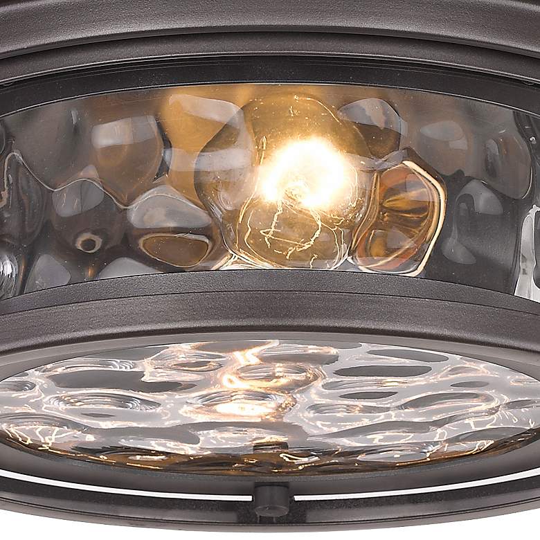 Image 4 Clarion 12" Wide Bronze 2-Light Ceiling Light more views