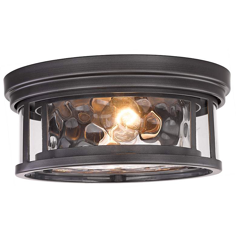 Image 5 Clarion 12" Wide Bronze 2-Light Ceiling Light more views