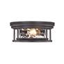 6_Clarion 12" Wide Bronze 2-Light Ceiling Light more views