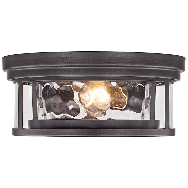 Image 7 Clarion 12" Wide Bronze 2-Light Ceiling Light more views