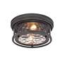 7_Clarion 12" Wide Bronze 2-Light Ceiling Light more views