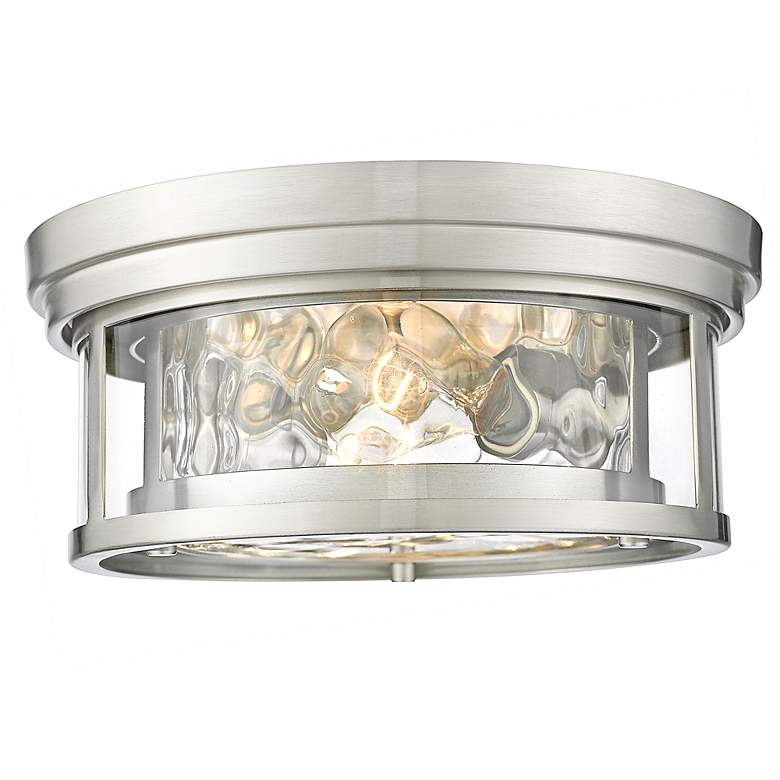 Image 5 Clarion 12" Wide Brushed Nickel 2-Light Ceiling Light more views