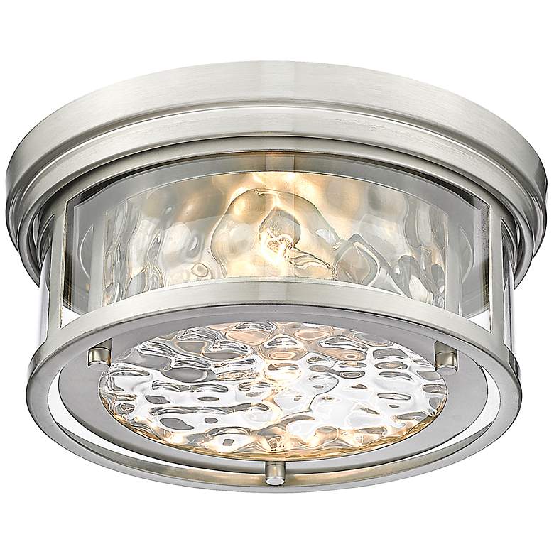 Image 6 Clarion 12" Wide Brushed Nickel 2-Light Ceiling Light more views