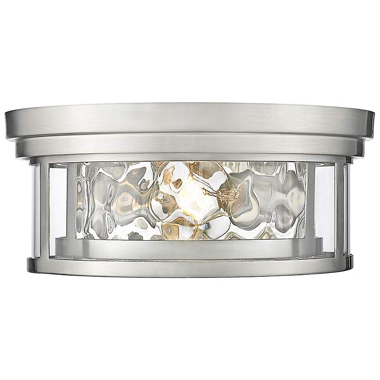 Image 7 Clarion 12" Wide Brushed Nickel 2-Light Ceiling Light more views