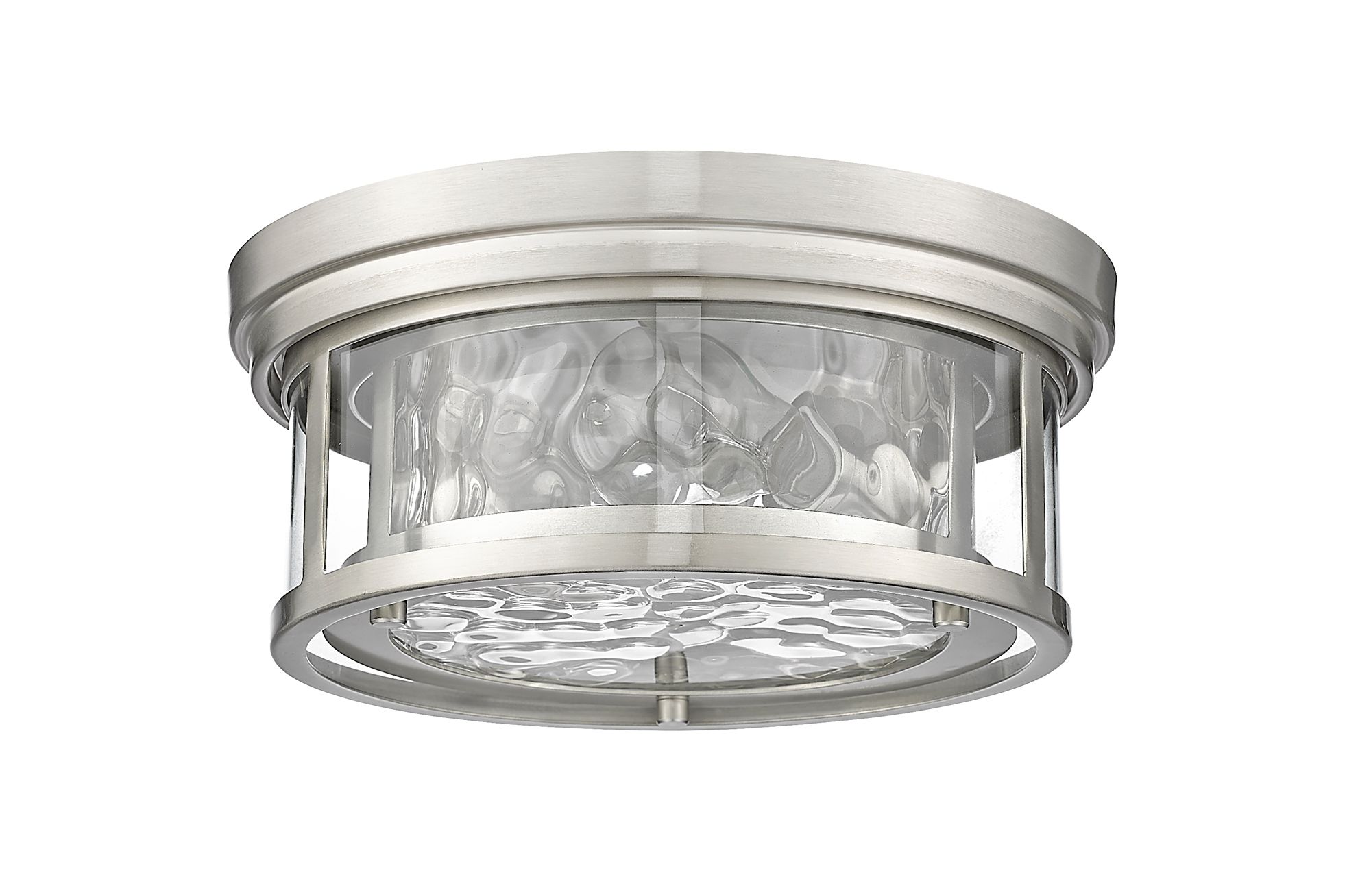 Clarion 12" Wide Brushed Nickel 2-Light Ceiling Light in scene