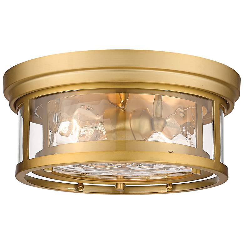 Image 2 Clarion 12" Wide Olde Brass Ceiling Light