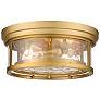 2_Clarion 12" Wide Olde Brass Ceiling Light