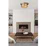 3_Clarion 12" Wide Olde Brass Ceiling Light more views