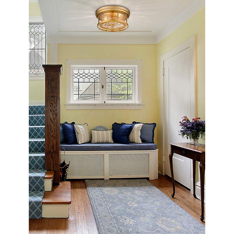 Image 4 Clarion 12" Wide Olde Brass Ceiling Light more views