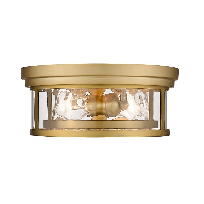 Image 5 Clarion 12" Wide Olde Brass Ceiling Light more views