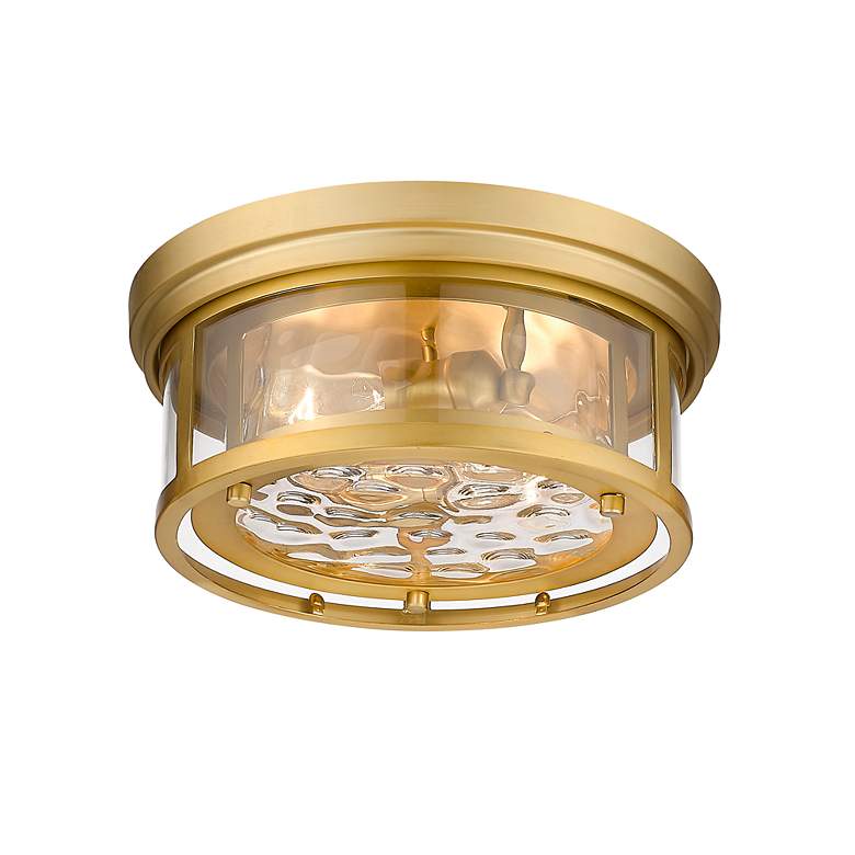 Image 6 Clarion 12" Wide Olde Brass Ceiling Light more views