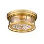6_Clarion 12" Wide Olde Brass Ceiling Light more views