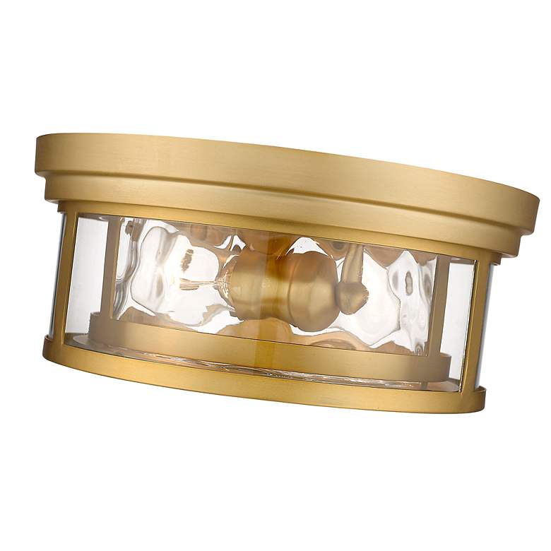 Image 7 Clarion 12" Wide Olde Brass Ceiling Light more views