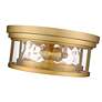 7_Clarion 12" Wide Olde Brass Ceiling Light more views