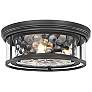 2_Clarion 16" Wide Matte Black 3-Light Ceiling Light