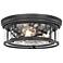 Clarion 16" Wide Matte Black 3-Light Ceiling Light