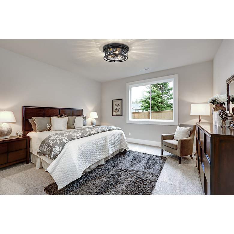 Image 3 Clarion 16" Wide Matte Black 3-Light Ceiling Light more views
