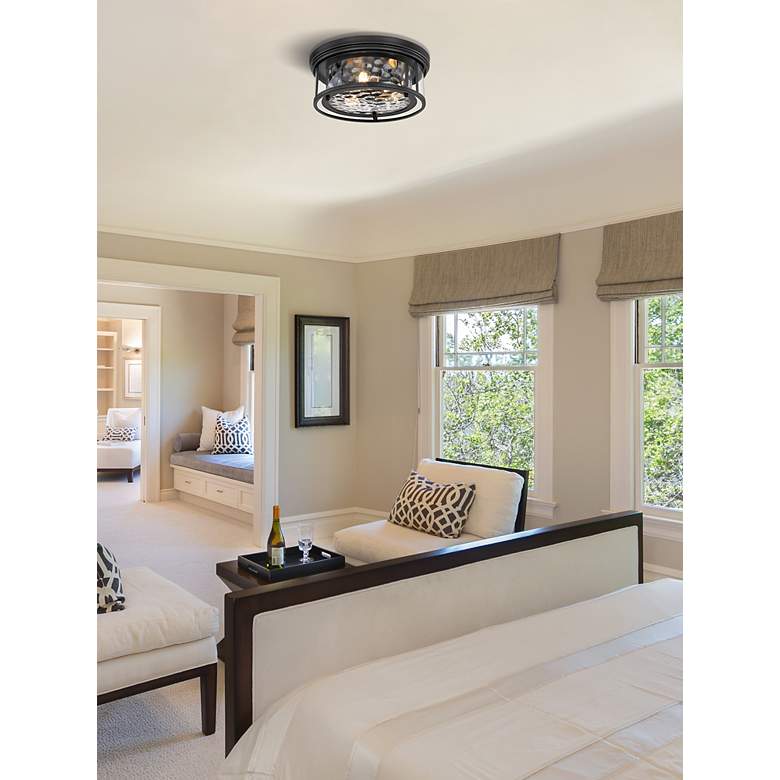 Image 4 Clarion 16" Wide Matte Black 3-Light Ceiling Light more views