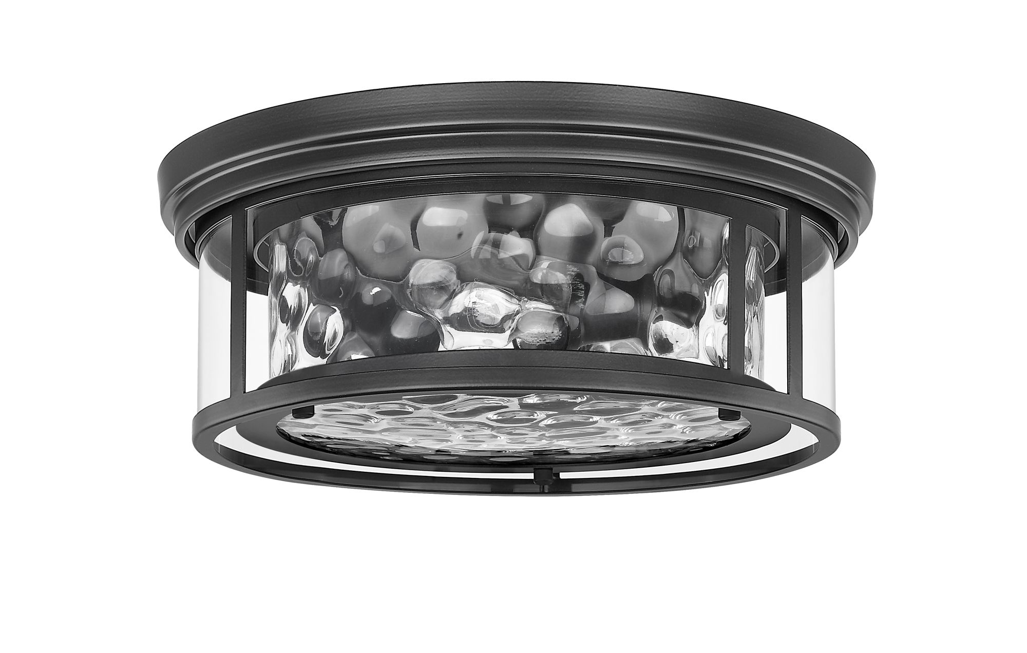 Clarion 16" Wide Matte Black 3-Light Ceiling Light
