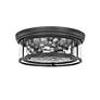 Clarion 16" Wide Matte Black 3-Light Ceiling Light