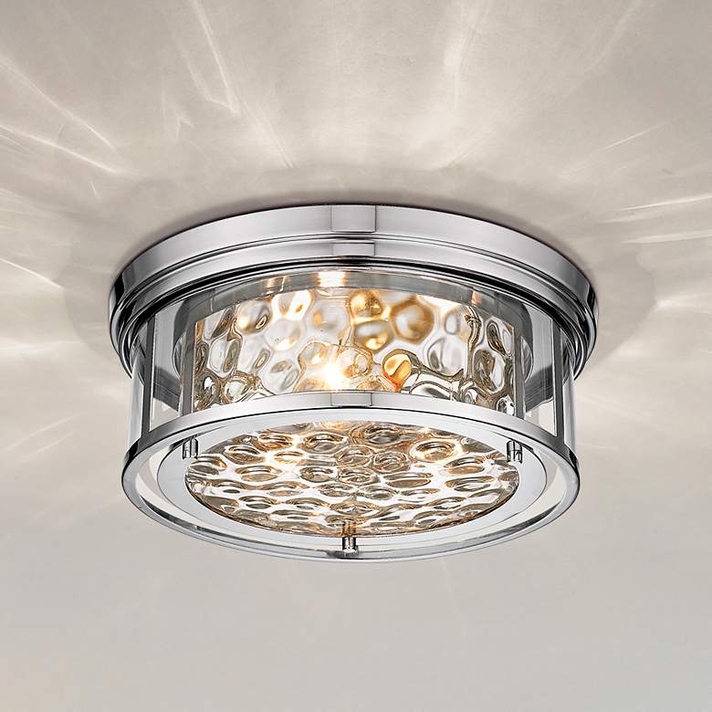 Image 2 Clarion 16" Wide Polished Nickel 3-Light Ceiling Light