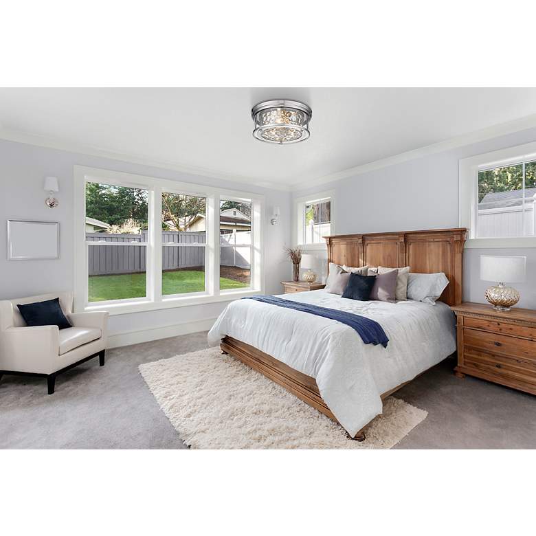 Image 4 Clarion 16" Wide Polished Nickel 3-Light Ceiling Light more views