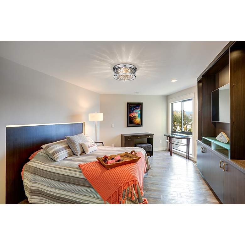 Image 5 Clarion 16" Wide Polished Nickel 3-Light Ceiling Light more views