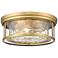 Clarion 16" Wide Rubbed Brass 3-Light Drum Ceiling Light