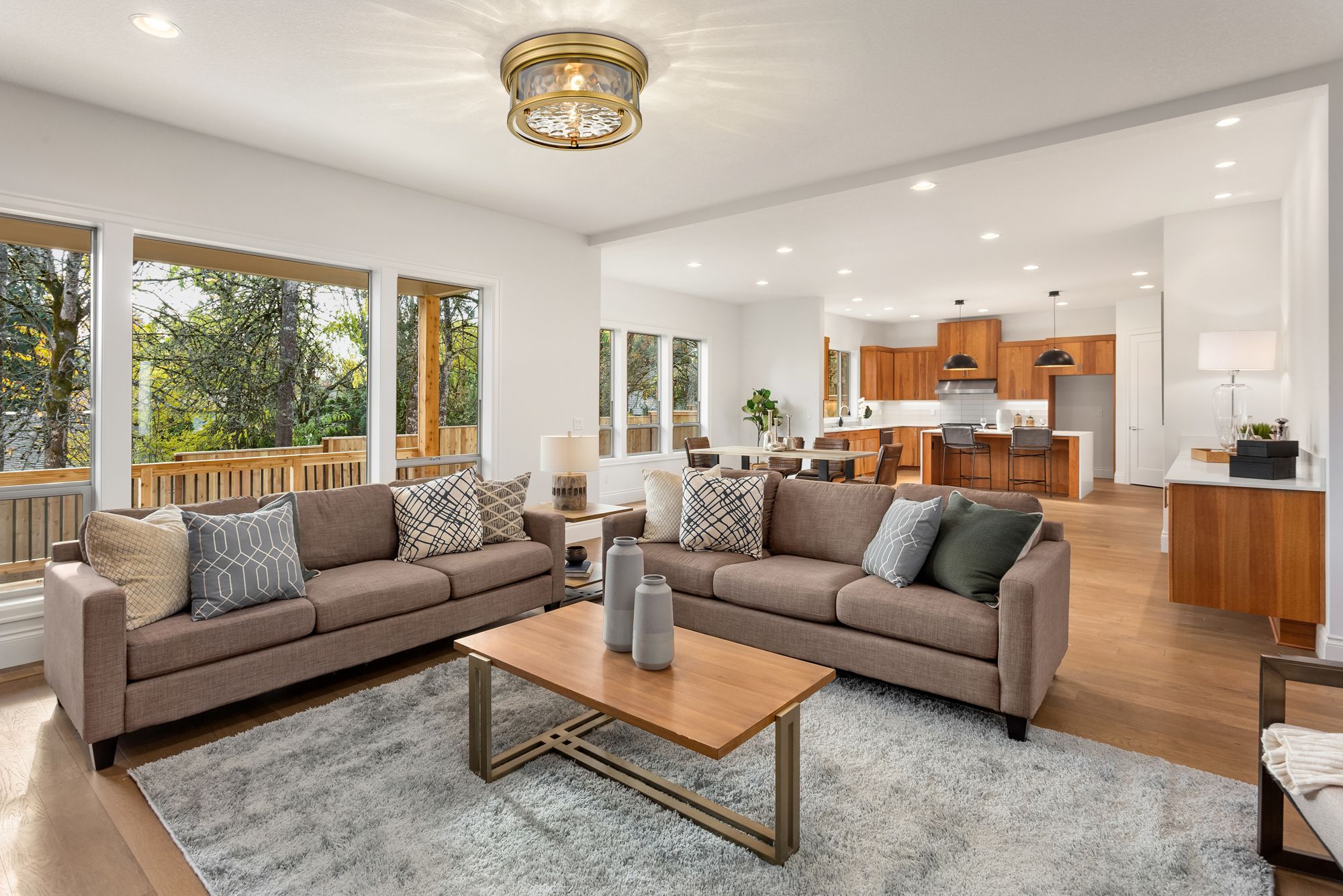 Image 3 Clarion 16" Wide Rubbed Brass 3-Light Drum Ceiling Light more views