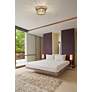 4_Clarion 16" Wide Rubbed Brass 3-Light Drum Ceiling Light more views