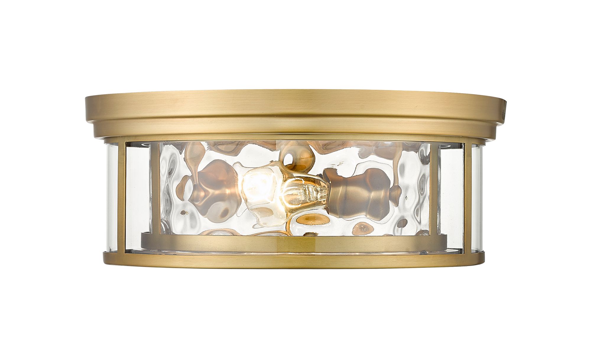Image 5 Clarion 16" Wide Rubbed Brass 3-Light Drum Ceiling Light more views