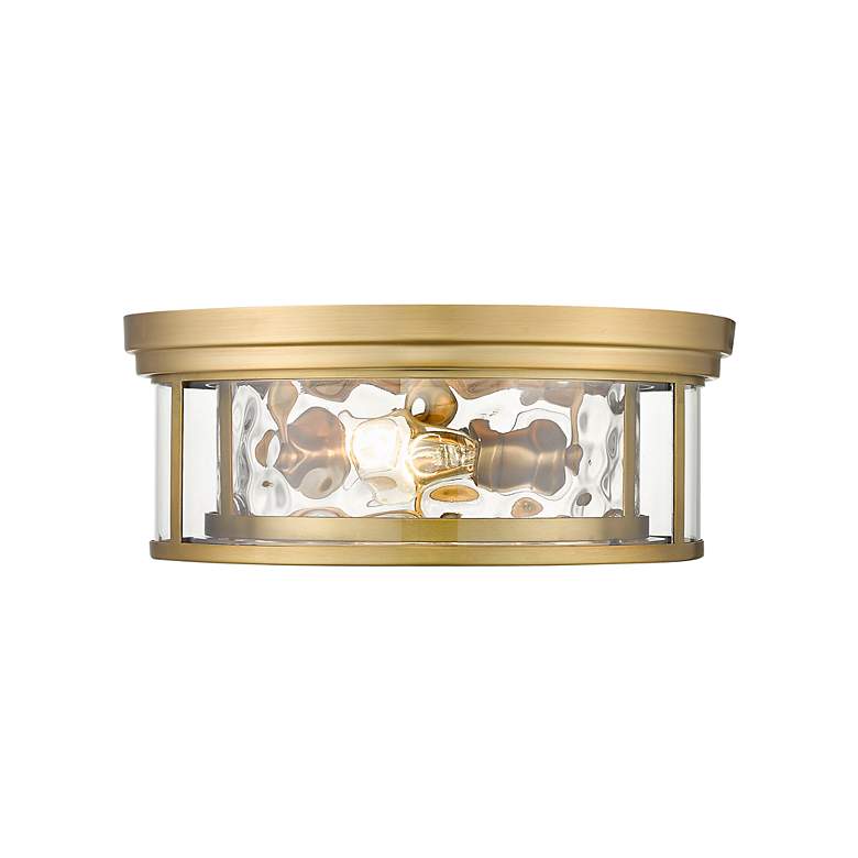 Image 5 Clarion 16" Wide Rubbed Brass 3-Light Drum Ceiling Light more views