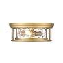 5_Clarion 16" Wide Rubbed Brass 3-Light Drum Ceiling Light more views