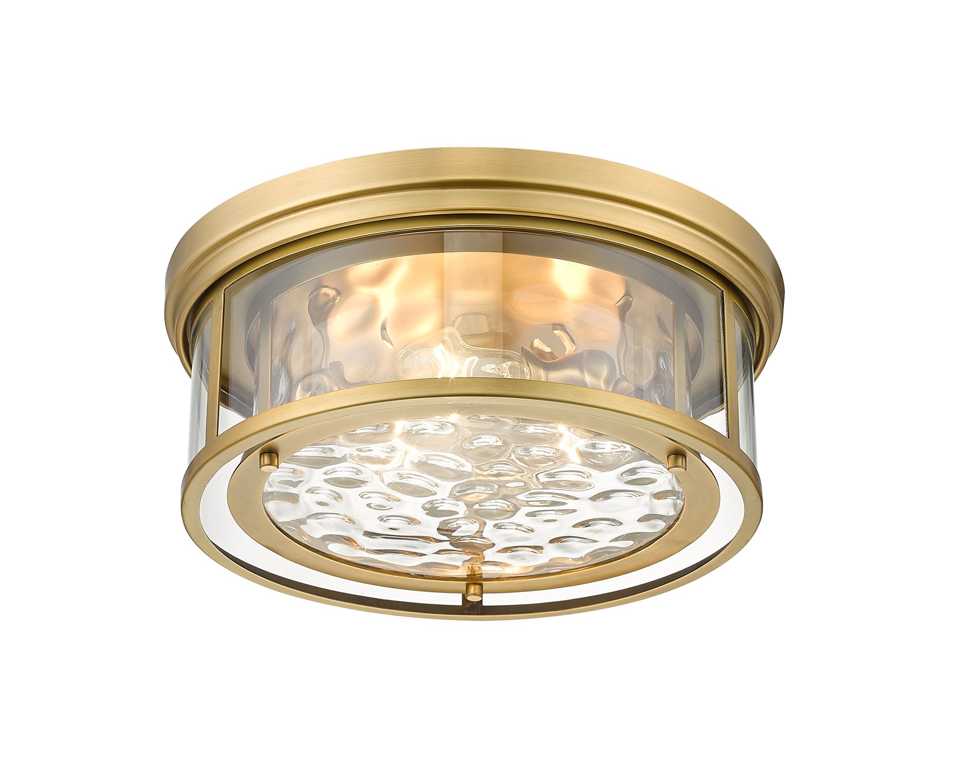 Image 6 Clarion 16" Wide Rubbed Brass 3-Light Drum Ceiling Light more views
