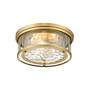 6_Clarion 16" Wide Rubbed Brass 3-Light Drum Ceiling Light more views