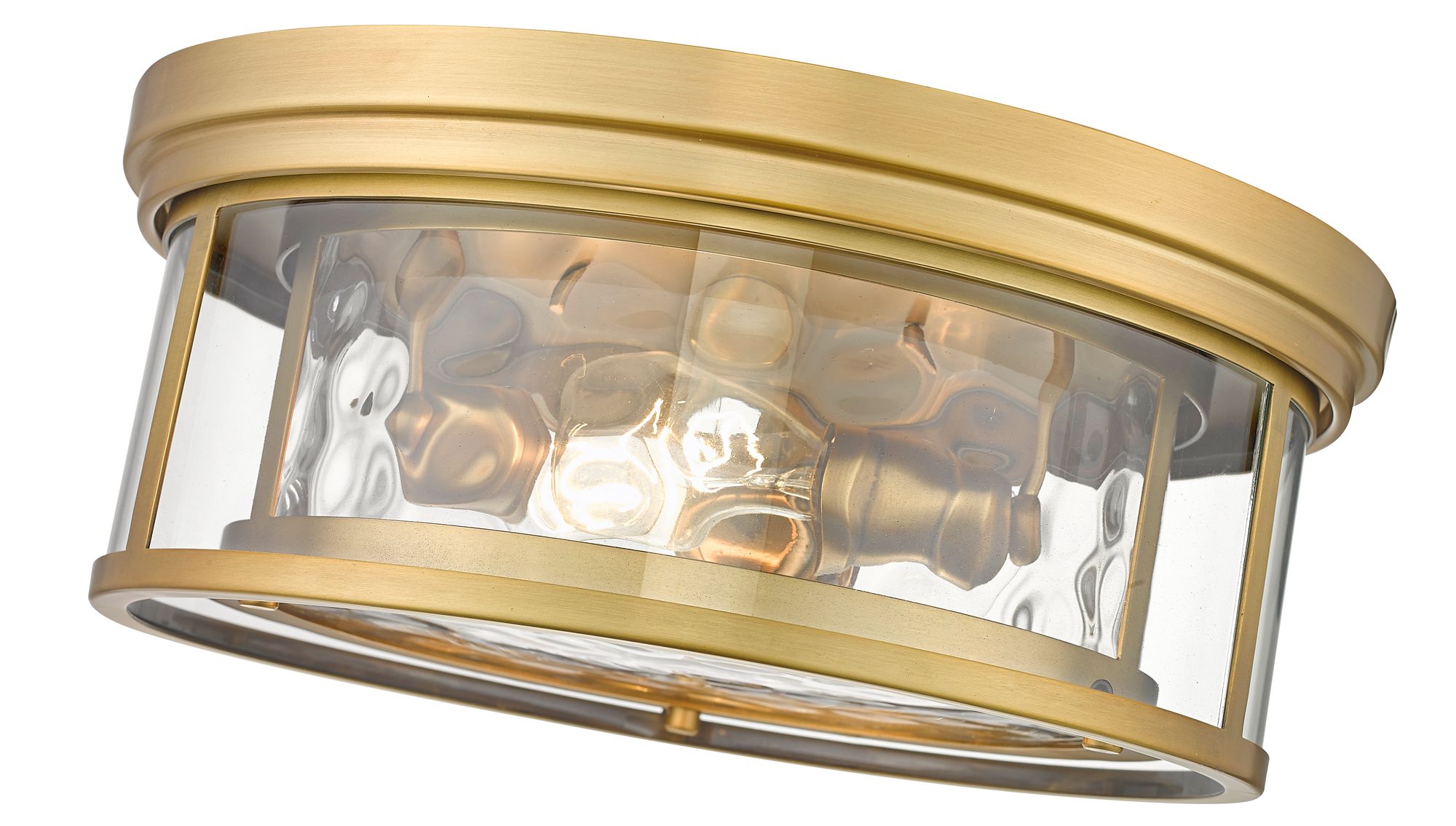 Image 7 Clarion 16" Wide Rubbed Brass 3-Light Drum Ceiling Light more views